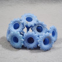 Vintage Birthday Candle Holder Baby Picks Blue Rose Flowers Party Cake L... - £9.17 GBP
