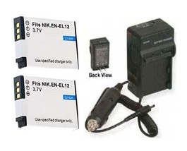 2X Batteries + Charger for Nikon CoolPix B600, CoolPix A1000, CoolPix W300, - £18.99 GBP