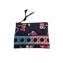 Vera Bradley Zipper Coin Purse Retired Navy Multi 2012 Ribbons Print - $191.58 MXN