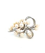 Mikimoto Akoya Pearl Brooch 7.2 mm Sterling Silver Estate M454 - $296.01