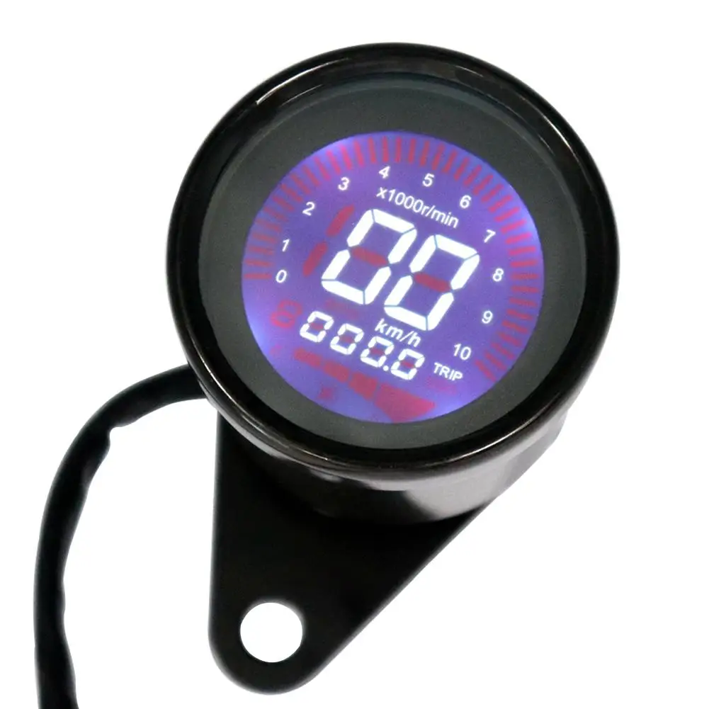 12V Universal Backlight LCD Digital Motorcycle Speedometer Tachometer Ga... - $800.55