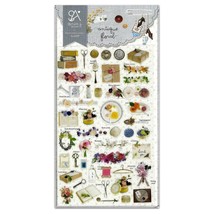 CUTE ANTIQUE FLORAL STICKERS Flower Kawaii Sticker Sheet Craft Scrapbook... - $2.49