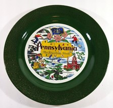 Vintage 10&quot; Pennsylvania &quot;The Keystone State&quot; Souvenir Plate - Nautilis - £14.23 GBP