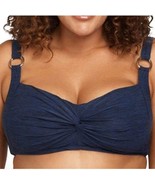 Artesands Navy Blue Melange Botticelli Twist C-DD Cup Bikini Top sz 16 N... - $27.32