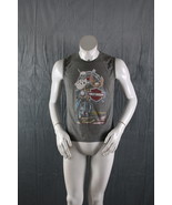 Vintage Graphic Tank Top - Harley Davidson Biker and Bottle - Men&#39;s Medium - $204.35 CAD