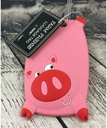 GANZ Farm Friends Luggage Tag Pink Pig Rubber Vinyl Travel Accessory 2”X4” - £6.30 GBP