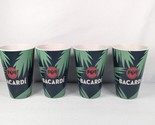 Bacardi Promotional Palm Tree Green Set of 4  Acrylic Bar Tumbler Cups - $19.99