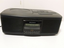 Sony ICF-CD810 Stereo CD Player Digital Dual Alarm Radio AM FM Tested Works ! - £23.35 GBP