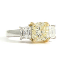 Authenticity Guarantee 
3-Stone Radiant Asscher Yellow Diamond Engagement Rin... - £12,545.89 GBP