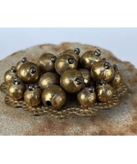 Miriam Haskell Unsigned Beaded Brooch Pin Gold Tone - $36.95