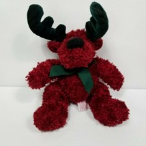 Russ Twinkle 12&quot; Maroon Reindeer Moose Plush Stuffed Animal Christmas Sparkle  - £19.46 GBP