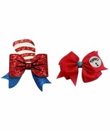 NEW Dr. Seuss Cat in the Hat Thing 1  2 Hair Bow Girl Clip Glitter 4.5 I... - $8.21 CAD+