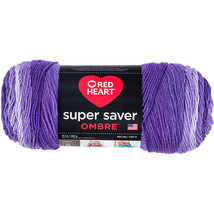 Red Heart Super Saver Ombre Yarn-Violet - £19.06 GBP