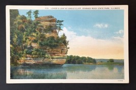 Starved Rock State Park IL-Illinois, Lover Leap At Eagle Cliff Vintage Postcard - £5.59 GBP