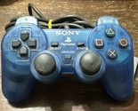 Sony PlayStation PS1 PSX DualShock Controller Island Blue Clear SCPH-120... - $16.27