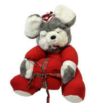 Vintage American Wego Plush Christmas Mouse with Gift XS1774 Stuffed Animal 13&quot; - £19.37 GBP