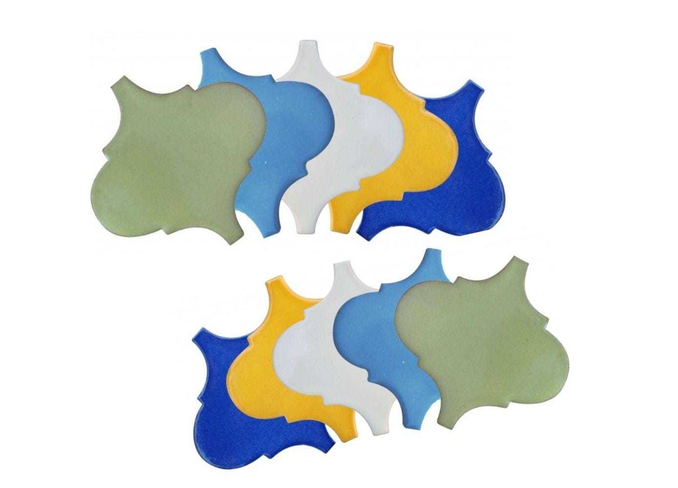 Mexican Talavera Ceramic Tiles Handcrafted - Puzzle 4.25&quot; x 4.25&quot; - 60 pz - $149.00