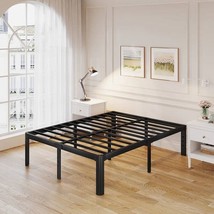 King size Heavy Duty Metal Bed Frame with Round Edge Legs - Headboard Compatible - $269.99