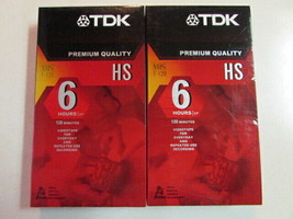 Tdk Premium Quality Calidad Superior Hs Vhs T-120 6 Hours (Ep) 2 Video Tapes New - £6.23 GBP