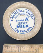 Vintage Lawrence Dairy Milk Bottle Cap Lid 2.25&quot; Diameter Galena Missour... - $9.49