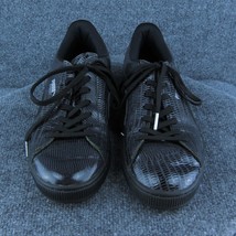 PUMA Men Sneaker Shoes Basket Black Patent Leather Lace Up Size 10.5 Medium - £37.23 GBP