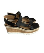 Marc Fisher Gylian Leather Platform Sandals Black Strappy Wedge Size 9.5... - $99.02 CAD