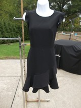 NWOT LOFT CUTE BLACK RUFFLE DRESS 5P - £22.99 GBP