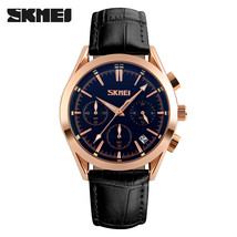 Fashion Genuine Leather Watch Men&#39;s Waterproof Multifunctional Six-Pin Watch Wit - £43.29 GBP
