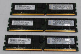 (Lot Of 3) Elpida EBE21RD4AGFA-5C-E 6GB (3X2GB) PC-4200 DDR2 Sdram Server Memory - £21.63 GBP