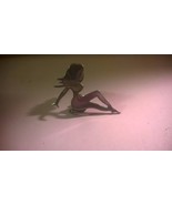 Lapel Hat Pin Silver Tone Woman Lady Silhouette Slightly Risque - $48.50 MXN