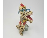 8&quot; VINTAGE SPOTTED ALLIGATOR WEARING GLASSES STUFFED ANIMAL PLUSH TOY JAPAN - $37.05