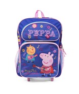 Peppa Pig 16&quot; Rolling Backpack Bag Make Music with Friends Blue - $37.01 CAD