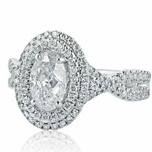 Oval Cut Natural 1.83 Ct Diamond Engagement Ring Infinity Twisted 18k White Gold - $3,533.46
