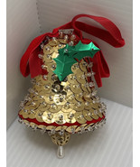 VTG Beaded Sequin Push Pin Christmas Ornament 70s MCM Mod Handmade OOAK ... - $16.36