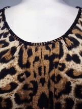 Chicos Cheetah Print Slinky Tank Top Size 1 Med Beaded Neckline Stretch ... - £17.36 GBP