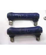 2 ps CERAMIC RESISTOR 400 OHM 10+? WATT vintage NOS USA cobalt blue enamel - $4.84 CAD
