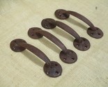 4 Cast Iron Antique Style Barn Handles Gate Pull Shed Door Handles Rusti... - $21.99