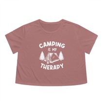 Women&#39;s Flowy Cropped Tee: Personalized with Camping is my Therapy Design - £34.58 GBP+