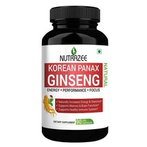 Nutrazee Korean Red Panax Ginseng Supplement - 90 Vegan Capsules - £20.67 GBP