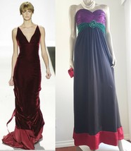 $4800 OSCAR DE LA RENTA STUNNING BLK RED GREEN PURPLE RUNWAY GOWN 10 - £940.68 GBP