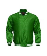 College Baseball Letterman Varsity Bomber Jacket Supreme Quality Green S... - £52.68 GBP