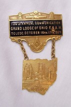 Vintage Knights Templar Masonic Cross Medal Badge Grand Lodge Toledo Ohio F&amp;Am - £38.78 GBP