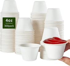 Disposable 4 Oz Souffle Cups In A 300 Pack, 100% Compostable Portion, An... - £32.25 GBP