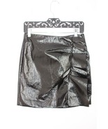 NWT Joie 4 Black Jain Faux Patent Leather Ruffle Mini Skirt - £52.28 GBP