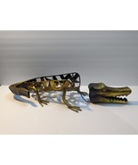 Metal Alligator Wine Bottle Holder 17&quot;, Display Stand, Antique Look - $27.84 CAD