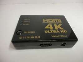 4K Hdmi 3 Ports To 1 Switch Hub Full Hd Ultra Hd Dvd Hdtv Xbox PS3 PS4 Computer - £11.52 GBP