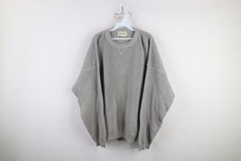 Vintage 90s Eddie Bauer Mens 2XLT Heavyweight Cotton Ribbed Knit Sweater Gray - $59.35