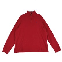 Vtg Polo Ralph Lauren Mens L 1/4 Zip Red Pullover Sweatshirt Top Blue Label Usa - £22.70 GBP