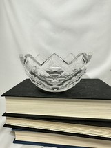 Nachtmann Lead Crystal Accent Bowl Lotus Flower 6&quot; Round Germany Points - $21.51