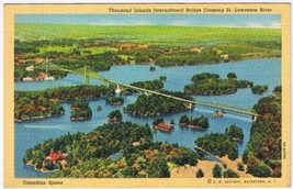 Postcard Thousand Islands International Bridge Crossing St Lawrence River - £3.08 GBP